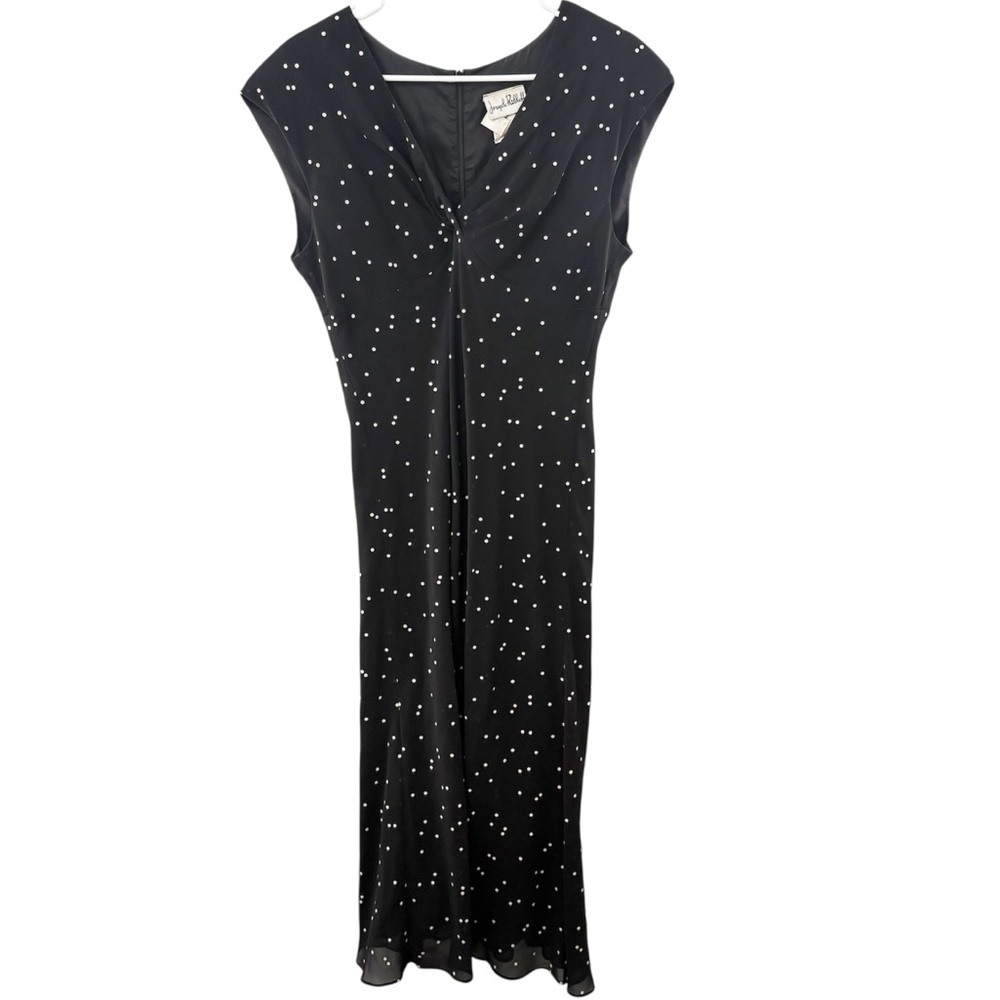 JOSEPH RIBKOFF VINTAGE I Polka Dot Dress 80s 90s Twist Front Style 40135 Size 12